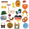 21 stycken Oktoberfest-festdekorationer, bayerska ölfestivalpappersglasögon, roliga fotobåsprylar, glasögon för tysk tema Oktoberfest> Tillbehör