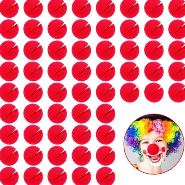 unbranded 60 stycken röda clownnäsor Cosplay Näsor Skum Näsor för Halloween Jul Karneval Kostymfest D> Tillbehör
