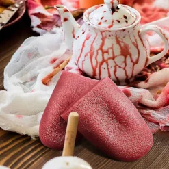 2 stycken realistiska falska tungor, stretchiga, falska tungtrick, konstgjorda tungor, rekvisita, hemska realistiska tungor, Halloween, äckligt> Tillbehör