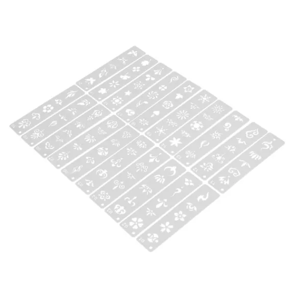 20 stycken återanvändbara DIY ansikts- och kroppsmålningsschabloner> Smink