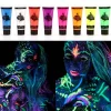 8 Tubar 10ml/0.34oz UV Neon Ansikts- & Kropps färg 8 Färger Neon Fluorescerande UV Svartljus Glöd Säker Icke-> Smink