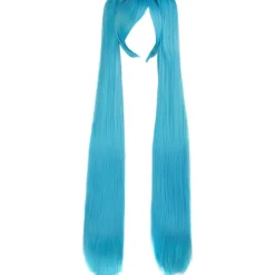 47 tum/120 cm 2 Hästsvansar Lång Rak Cosplay Kostymfest Peruk (Cyan Blå)> Peruker