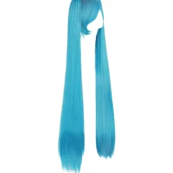 47 tum/120 cm 2 Hästsvansar Lång Rak Cosplay Kostymfest Peruk (Cyan Blå)> Peruker