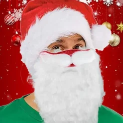 ATELA 3 uppsättningar med slutna masker Rolig skäggig jultomtekostym för vuxna till jul (One Size)> Tillbehör