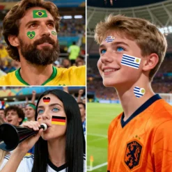 其他 2026 US Kanada Mexiko VM Flagga Tatuering Klistermärken Fotbollsmatch Sportspel Tatuering Klistermärken Vattenöverföring Ansiktsklistermärken 6 * 6cm (10 sets) | Fyndiq> Smink