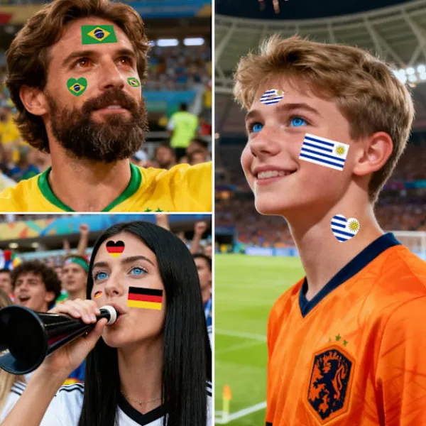其他 2026 US Kanada Mexiko VM Flagga Tatuering Klistermärken Fotbollsmatch Sportspel Tatuering Klistermärken Vattenöverföring Ansiktsklistermärken 6 * 6cm (10 sets) | Fyndiq> Smink