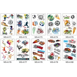 10 vattentäta svettfläcksspel Europacup klubb ansiktstatuering klistermärken fotboll tatuering klistermärken—yux> Smink