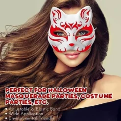 10 Vita Kattansiktsmasker för DIY, Halloween & Cosplay [ZHE]><noscript><img width=