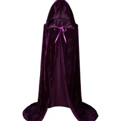 1 Vuxen Huvud Kap, Cosplay Kostym Sammet Robe, Kap Häxa Trollkarl Cloa Lila Large(120-140cm)><noscript><img width=
