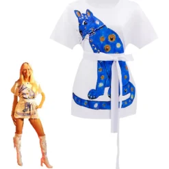 ABBA Agnetha Fältskog Kostym Blå Outfit för Halloweenfest Retro Klänning M 160cm[JUN]> Dräkter