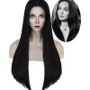 Adams Mammas Cosplay-Peruk Kvinnors Lång Svart Rak Peruk Halloween> Peruker
