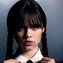 Addams Family Flickan Kostym Peruk Wednesday Addams Peruk><noscript><img width=