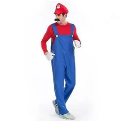 Adult Men's Super Mario Bros. Fancy Dress Costume Costume -a 3XL> Dräkter