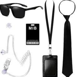 FMYSJ Agent Secret Service Kostymset Spion Kostym Tillbehör för Män Kvinnor Barn för Cosplay (FMY)> Tillbehör