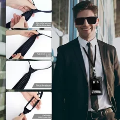 FMYSJ Agent Secret Service Kostymset Spion Kostym Tillbehör för Män Kvinnor Barn för Cosplay (FMY)> Tillbehör