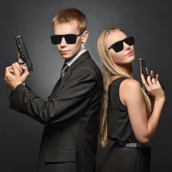 FMYSJ Agent Secret Service Kostymset Spion Kostym Tillbehör för Män Kvinnor Barn för Cosplay (FMY)><noscript><img width=