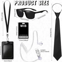 FMYSJ Agent Secret Service Kostymset Spion Kostym Tillbehör för Män Kvinnor Barn för Cosplay (FMY)><noscript><img width=