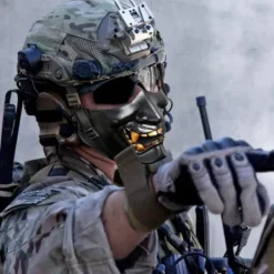 Airsoft Halv ansiktsmask, Ond Demon Monster Kabuki Samurai Hannya> Masker