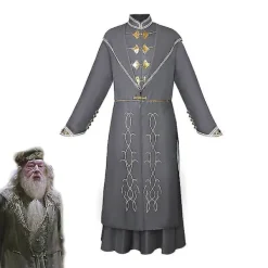 KOOLMEI Albus Dumbledore Cosplay kostym komplett set Halloween förklädnad Karnevalsfestdräkt för vuxna> Dräkter
