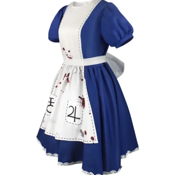 KOOLYOU Alice Madness Returns Cosplay Kostym Alice Maid Klänning Uniform Vuxna Kvinnor Halloween Anime Flickor Karneval Klä Ut Fest M costume and wig> Dräkter