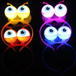 Alien Ögonglob LED Hårdiadem Blinkande Hårband Barn Vuxen Hårband för Scen Yellow> Huvudbonader