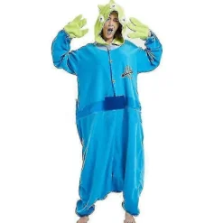 Alien Onesie Tre Ögon Grön Herr Kigurumis Anime Pyjamas Unisex Festival Party Kostym Vuxen Hem Sovkläder Rolig Outfit M fit 161*164cm> Dräkter