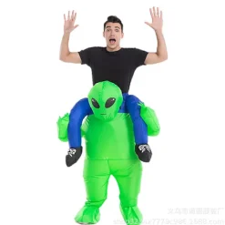 Alien Uppblåsbar Kostym för Halloween Cosplay Grön Vuxen (150-190cm) Adult (150-190cm)><noscript><img width=