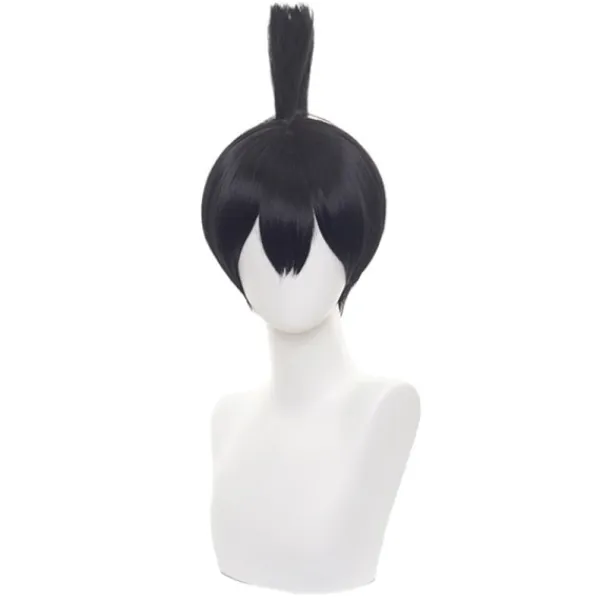Anime Chainsaw Man Aki Hayakawa Cosplay Peruk Svart Tofs Stil> Peruker