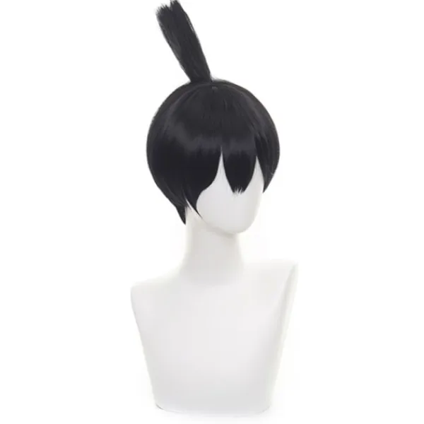 Anime Chainsaw Man Aki Hayakawa Cosplay Peruk Svart Tofs Stil> Peruker