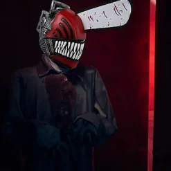 FMYSJ Anime Chainsaw Man Cosplay Latex Mask Skräck Blodig Pochita Denji Läskig Hjälm Huvudbonad Halloween Maskerad Party Kostym Rekvisita -NMAOV (FMY)><noscript><img width=