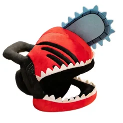 Anime Chainsaw Man Hatt Rolig Plysch Huvudbonad Mjuk Plysch Mask Kostym Halloween Party Cosplay Rekvisita För Vuxna fp><noscript><img width=