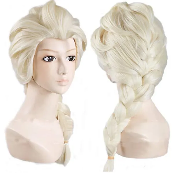Anime Cosplay Peruk - Gyllene Elsa> Peruker