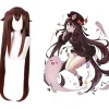Anime Cosplay Peruk Hu Tao Dubbel svans Kvinnor Hår Halloween Party> Peruker