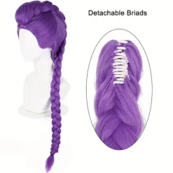 Anime Cosplay Peruk med Flätad Hästsvans> Peruker