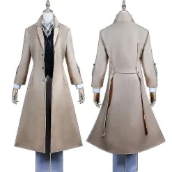Anime Dazai Osamu Cosplay Kostym Bungo Stray Dogs Cosplay Lång Jacka Kappa Dazai Osamu Peruk Halloween Jul Kostym peruk endast peruk endast L | Fyndiq> Peruker