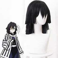 Anime Demon Slayer: Kimetsu No Yaiba Iguro Obanai Cosplay Peruk> Peruker