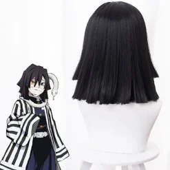 Anime Demon Slayer: Kimetsu No Yaiba Iguro Obanai Cosplay Peruk><noscript><img width=