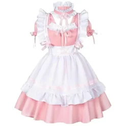 Anime Fransk Hembiträde Förkläde Lolita Maskerad Cosplay Kostym Pälsig Katt Öra Handskar Strumpor Set för Kvinnor-Perfekt XL> Dräkter