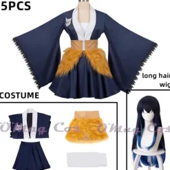 AIZHENCHEN Anime Hashibira Inosuke Cosplay Halloween Kostymer för Kvinnor Kostym Klänning Lek Kläder Uniform Klänning Kostym Roll XL XL XL{AZC} XL short wig> Peruker
