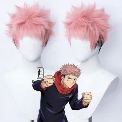 Anime Jujutsu Kaisen Cosplay Yuji Itadori Peruk Rosa Blandat Svart Kort Peruk Värmebeständigt Syntetiskt Hår (YJD) Yuji Itadori Peruk One Size | Fyndiq> Peruker