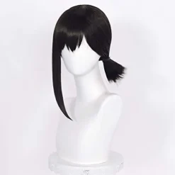 Anime Kort Svart Cosplay Peruk Med Lugg För Motorsågsmannen Halloween Cosplay (higashiyama kobeni)><noscript><img width=