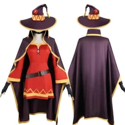 Anime Megumin Cosplay Kostym Kvinnor Magiker Klänning Outfits Megumin Cos Peruk Halloween Cos Kostymer L L A1 Cosplay Wig><noscript><img width=