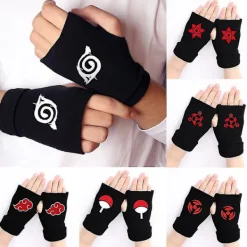 Anime Naruto Cosplay Handskar för Kvinnor Män Barn Akatsuki Rött Moln Ninja Cosplay Fingerlösa Handskar Cykelhandskar Leksaker Fans Present> Tillbehör