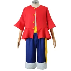 Anime One Piece Cos Suit Monkey D. Luffy Cosplay Kostym Stråhatt Skor Rekvisita Två år senare generationens Kläder Halloween Ny><noscript><img width=