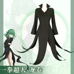 Anime One Punch Man Terrible Tornado Cosplay Kostym Senritsu No Tatsumaki Peruk Sexig Svart Klänning Halloween Uniform för Barn Vuxen Kids Storlek 150 | Fyndiq> Peruker