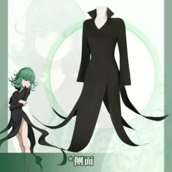 Anime One Punch Man Terrible Tornado Cosplay Kostym Senritsu No Tatsumaki Peruk Sexig Svart Klänning Halloween Uniform för Barn och Vuxen L><noscript><img width=