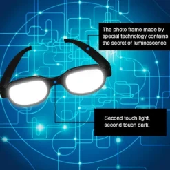 Anime Parodi Glasögon Anti-break Luminous Vit Cosplay Glasögon Prop För Fest Qinhai><noscript><img width=