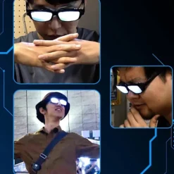 Anime Parodi Glasögon Anti-break Luminous Vit Cosplay Glasögon Prop För Fest Qinhai><noscript><img width=