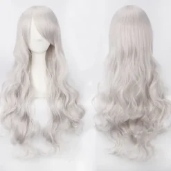 Anime peruk cos knappnät högtemperatur silke 80CM långt lockigt hår-K027-05> Peruker