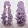 Anime peruk cos knappnät högtemperatur silke 80CM långt lockigt hår-K027-29> Peruker